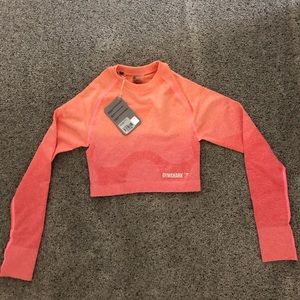Peach Coral Ombré Crop Top Gymshark size small